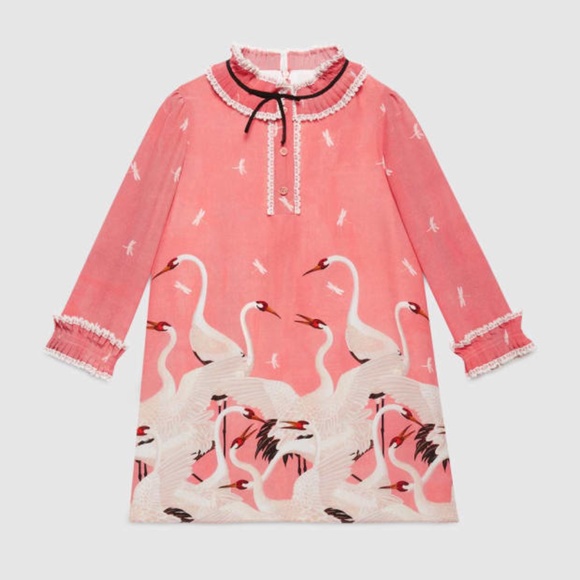 Girls beautiful pink silk dress by Gucci - Picture 1 of 7